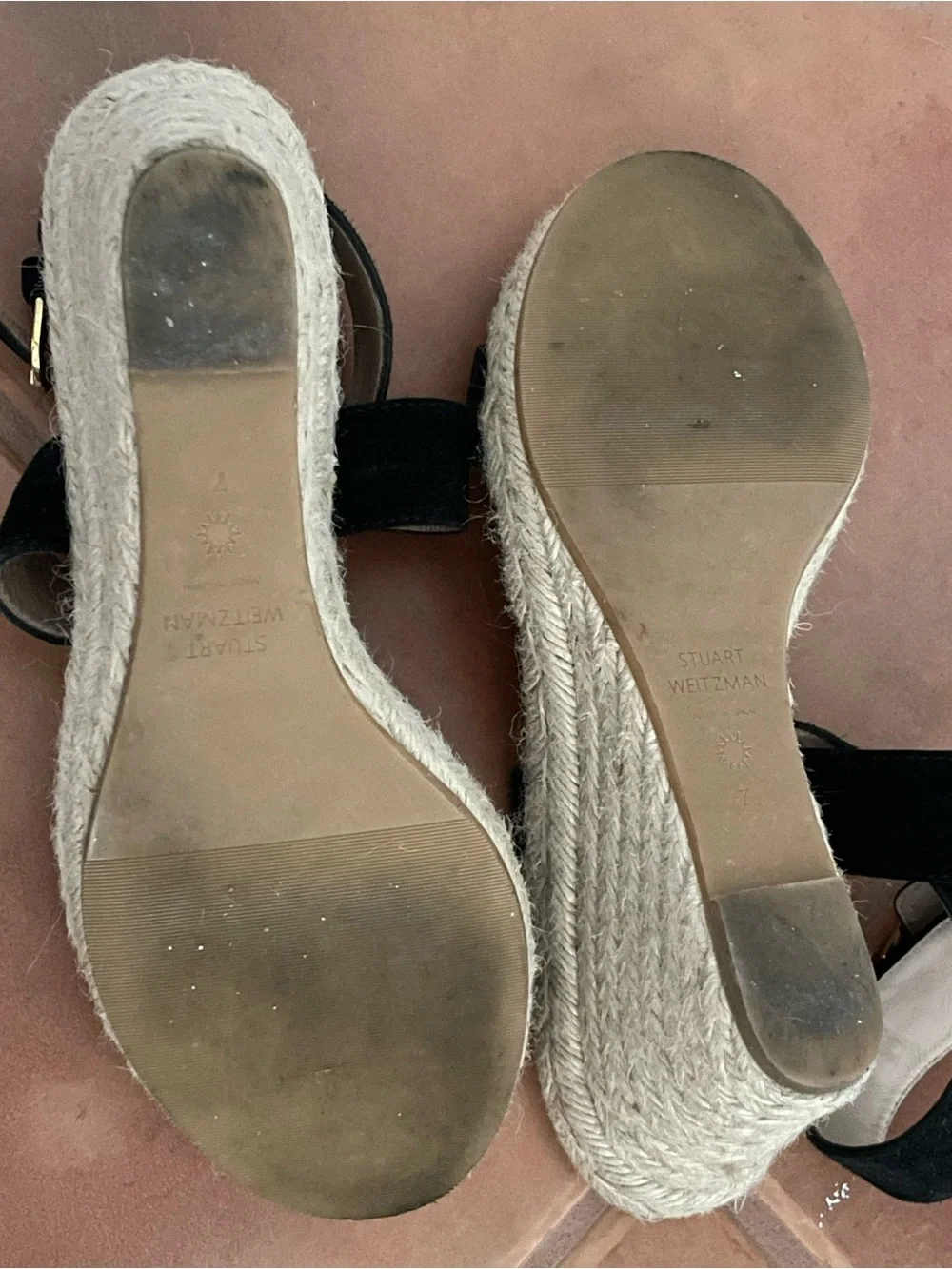 Stuart Weitzman Black Suede Espadrille Wedge - Picture 7 of 8